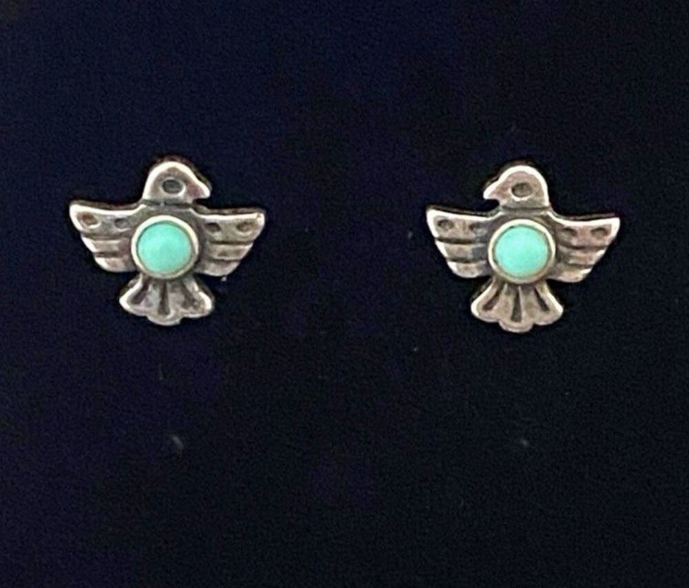 James Avery Retired Turquoise Songbird Stud Earrings